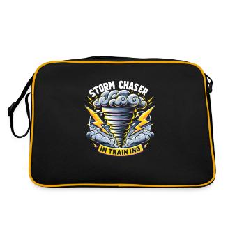 Meteorology children's tornado storm, The storm fan - Retro Bag - black/gold - Back