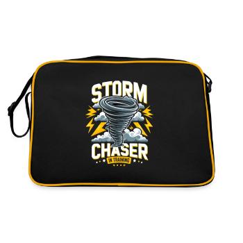 Meteorology children's tornado storm, The storm fan - Retro Bag - black/gold - Back