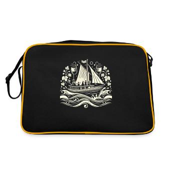 Navigation de plaisance Papa Bateau Capitaine Ponton Sailor Croisière - Sac Retro - noir/or - Dos