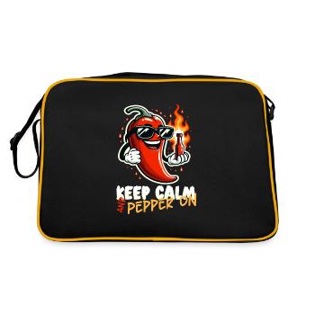 Scharfes Essen Liebhaber Von Chili Peppers Chef - Retro Tasche - Schwarz/Gold - Hinten