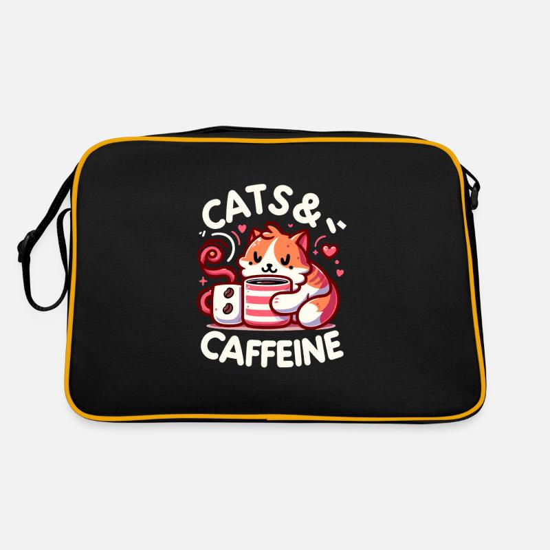 Pause-café amoureux des chats, amoureux du café chat mignon Sac Retro