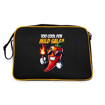 Scharfes Essen Liebhaber Von Chili Peppers Chef - Retro Tasche - Schwarz/Gold - Hinten