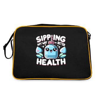 Hydration Drink Water Stay Hydrated Hydration - Retro Bag - black/gold - Back