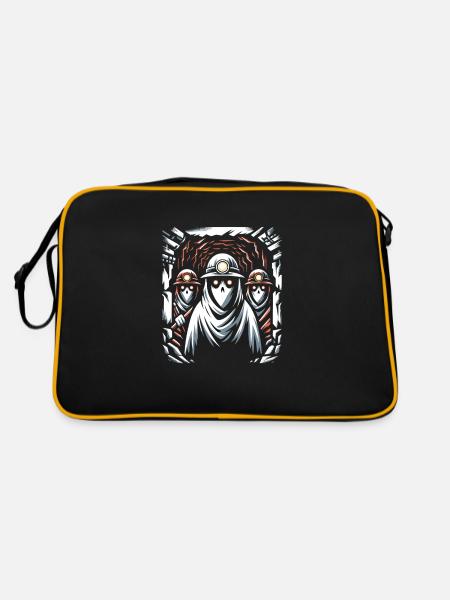 Cowboy Barn Bull Rider Rodeo Country Western - Retro Bag - black/gold - Back