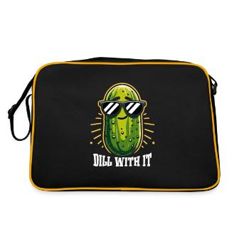 Pickle Lover Funny Pickle Dill Pickle Pickled - Retro Bag - black/gold - Back