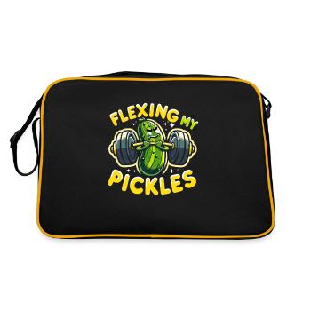 Pickle Lover Funny Pickle Dill Pickle Pickled - Retro Bag - black/gold - Back