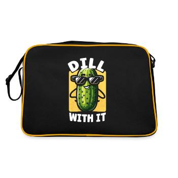 Pickle Lover Funny Pickle Dill Pickle Pickled - Retro Bag - black/gold - Back