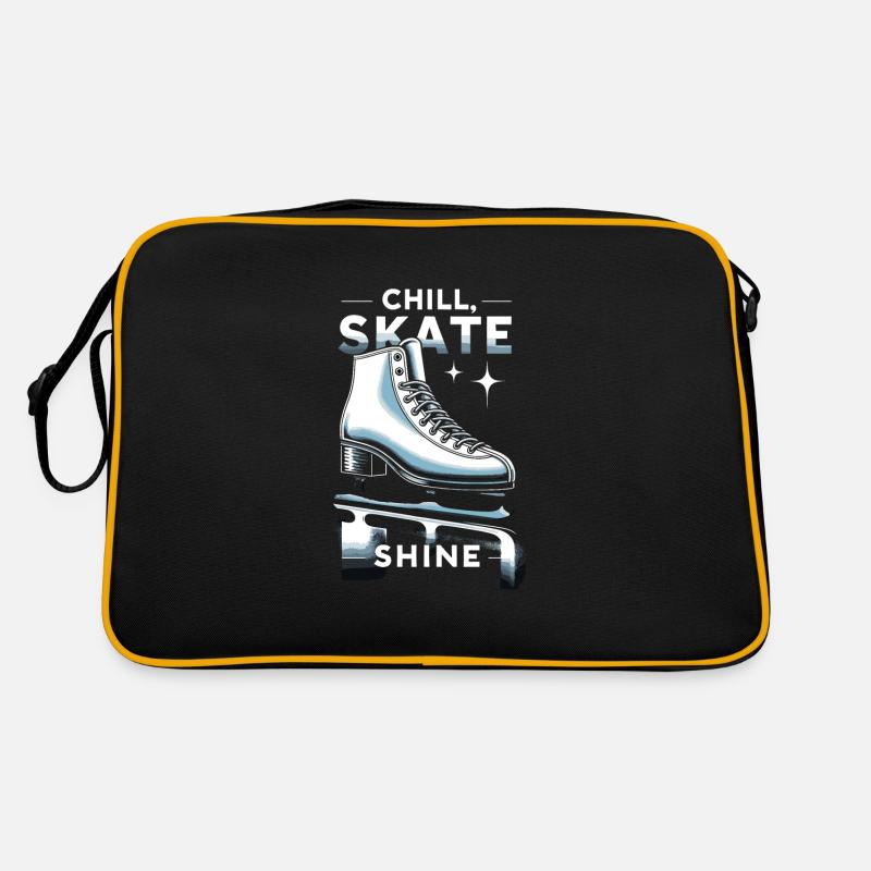 Eislaufen Schlittschuhläufer Retro Tasche