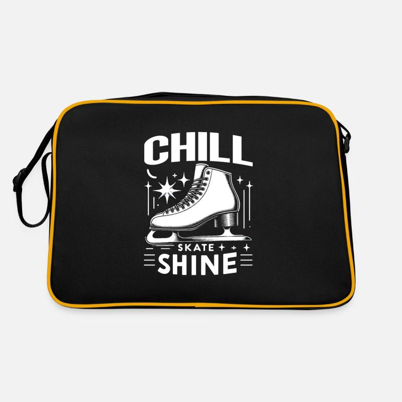 Eislaufen Schlittschuhläufer Retro Tasche