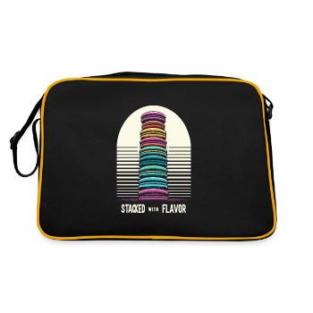 Macaron-liebhaber Französische Macarons - Retro Tasche - Schwarz/Gold - Hinten
