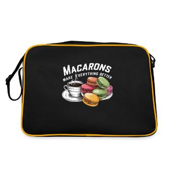 Macaron-liebhaber Französische Macarons - Retro Tasche - Schwarz/Gold - Hinten