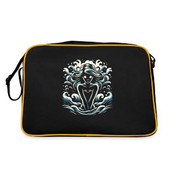 Creepy Sirens, Horror Mermaid, Creepy - Retro Bag - black/gold - Back