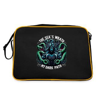 Creepy Sirens, Horror Mermaid, Creepy - Retro Bag - black/gold - Back