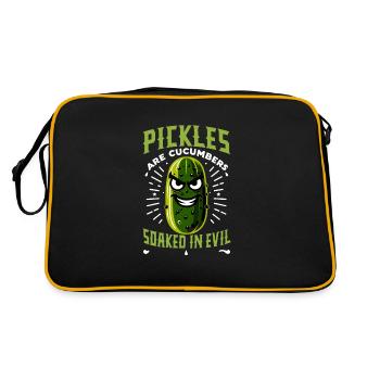 Pickle Lover Funny Pickle Dill Pickle Pickled - Retro Bag - black/gold - Back