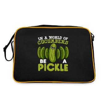 Pickle Lover Funny Pickle Dill Pickle Pickled - Retro Bag - black/gold - Back