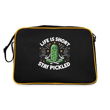 Pickle Lover Funny Pickle Dill Pickle Pickled - Retro Bag - black/gold - Back