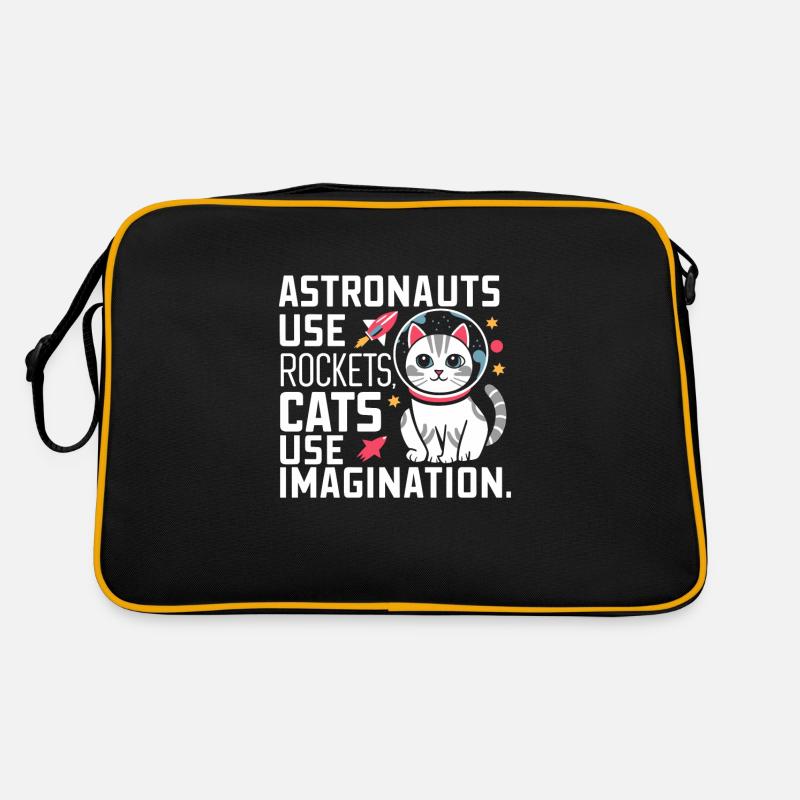 Cat, Astronaut, Astronomy, Outer Solar System Retro Bag