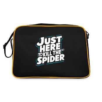 Funny Arachnophobia Awareness, Spider Phobia - Retro Bag - black/gold - Back