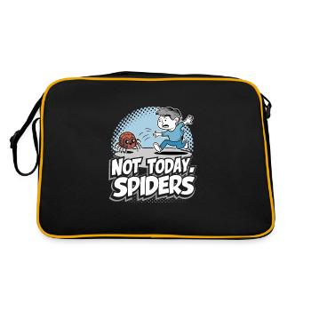 Funny Arachnophobia Awareness, Spider Phobia - Retro Bag - black/gold - Back