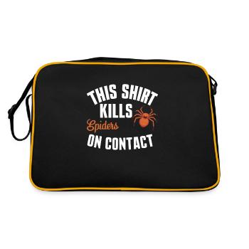 Funny Arachnophobia Awareness, Spider Phobia - Retro Bag - black/gold - Back