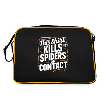 Funny Arachnophobia Awareness, Spider Phobia - Retro Bag - black/gold - Back