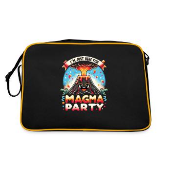 Funny volcano lava geology rock hunting geologist - Retro Bag - black/gold - Back