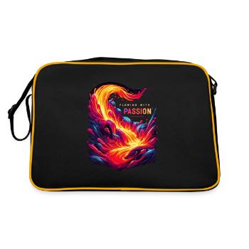 Funny volcano lava geology rock hunting geologist - Retro Bag - black/gold - Back