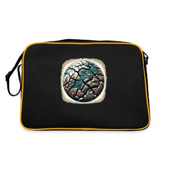 Fossilienjäger Fossilienjagd Paläontologe - Retro Tasche - Schwarz/Gold - Hinten