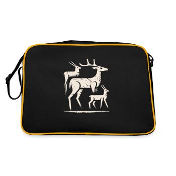 Pétroglyphe Art rupestre ancien Rock dessin indien - Sac Retro - noir/or - Dos