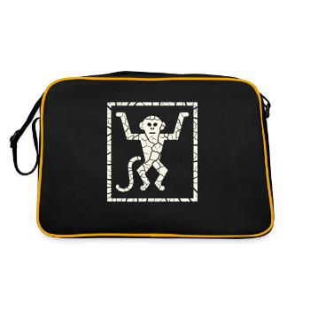 Pétroglyphe Art rupestre ancien Rock dessin indien - Sac Retro - noir/or - Dos