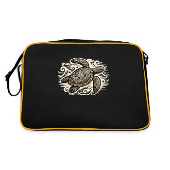 Pétroglyphe Art rupestre ancien Rock dessin indien - Sac Retro - noir/or - Dos
