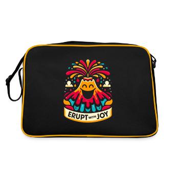 Funny volcano lava geology rock hunting geologist - Retro Bag - black/gold - Back