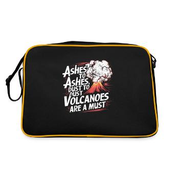 Funny volcano lava geology rock hunting geologist - Retro Bag - black/gold - Back