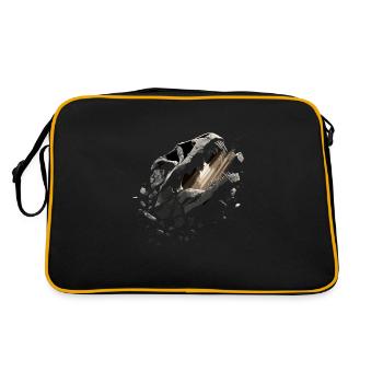 Fossilienjäger Fossilienjagd Paläontologe - Retro Tasche - Schwarz/Gold - Hinten