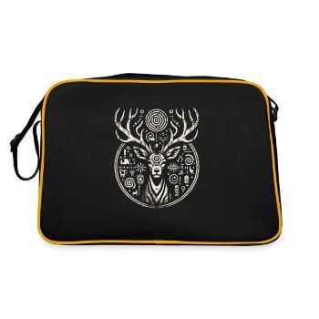 Pétroglyphe Art rupestre ancien Rock dessin indien - Sac Retro - noir/or - Dos