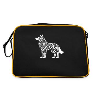 Pétroglyphe Art rupestre ancien Rock dessin indien - Sac Retro - noir/or - Dos