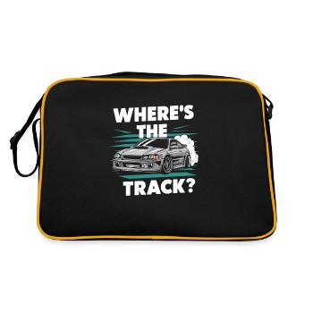 Auto-drift-rennen, Rennwagen-motorsport-drift - Retro Tasche - Schwarz/Gold - Hinten
