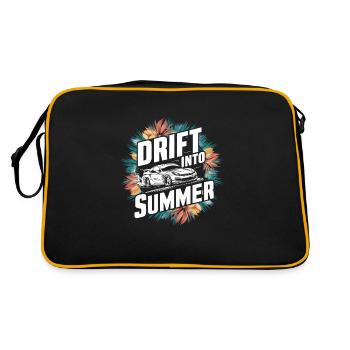 Auto-drift-rennen, Rennwagen-motorsport-drift - Retro Tasche - Schwarz/Gold - Hinten