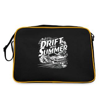 Auto-drift-rennen, Rennwagen-motorsport-drift - Retro Tasche - Schwarz/Gold - Hinten