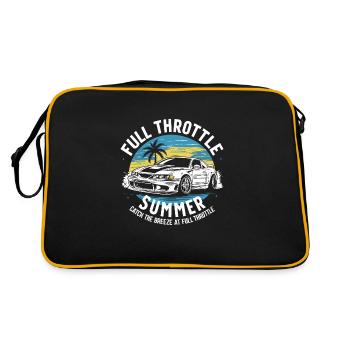 Auto-drift-rennen, Rennwagen-motorsport-drift - Retro Tasche - Schwarz/Gold - Hinten