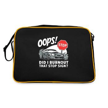 Auto-drift-rennen, Rennwagen-motorsport-drift - Retro Tasche - Schwarz/Gold - Hinten