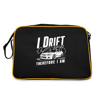 Auto-drift-rennen, Rennwagen-motorsport-drift - Retro Tasche - Schwarz/Gold - Hinten