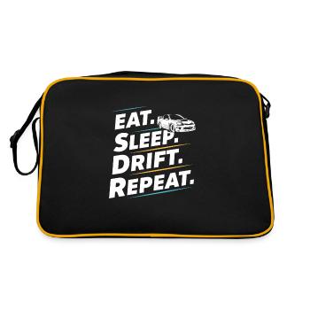 Auto-drift-rennen, Rennwagen-motorsport-drift - Retro Tasche - Schwarz/Gold - Hinten