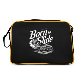 Auto-drift-rennen, Rennwagen-motorsport-drift - Retro Tasche - Schwarz/Gold - Hinten