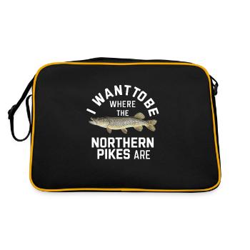 Northern Pike Fisherman Pike Fishing Rod Pike Fish - Retro Bag - black/gold - Back