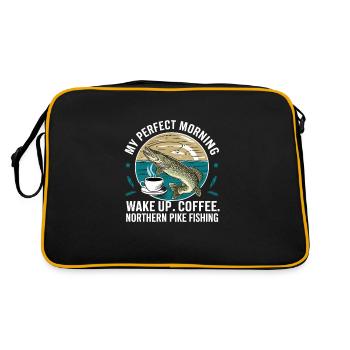 Northern Pike Fisherman Pike Fishing Rod Pike Fish - Retro Bag - black/gold - Back