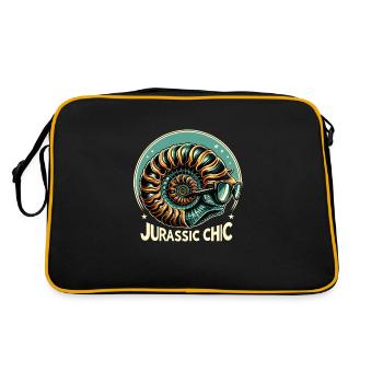 Fossilienjäger Fossilienjagd Paläontologe - Retro Tasche - Schwarz/Gold - Hinten