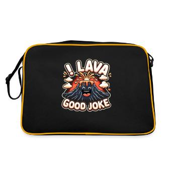 Funny volcano lava geology rock hunting geologist - Retro Bag - black/gold - Back