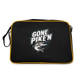 Northern Pike Fisherman Pike Fishing Rod Pike Fish - Retro Bag - black/gold - Back