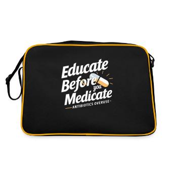 antibiotic abuse, antibiotic resistance, - Retro Bag - black/gold - Back